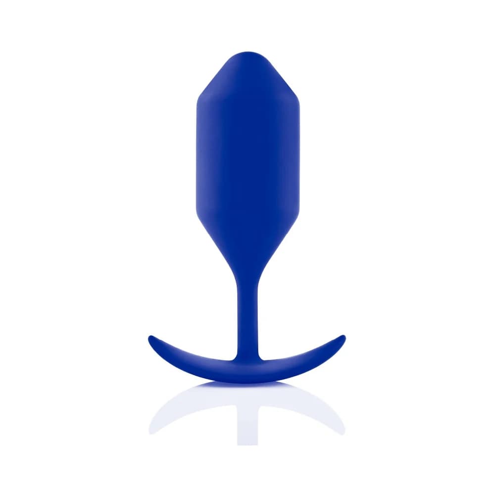 b-Vibe Snug Plug 4 Weighted Silicone Anal Plug Navy thumbnail 3
