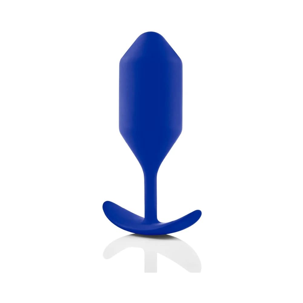 b-Vibe Snug Plug 4 Weighted Silicone Anal Plug Navy thumbnail 4