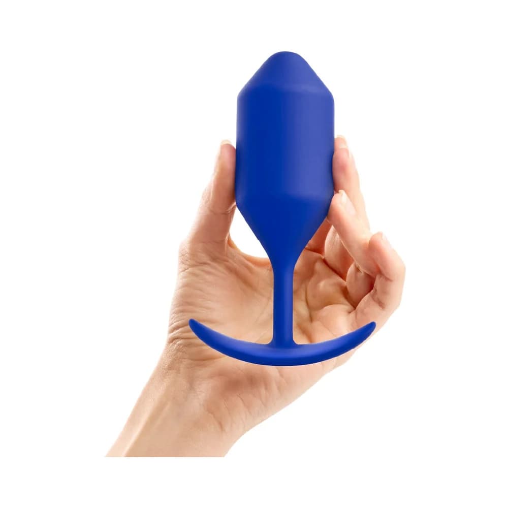 b-Vibe Snug Plug 4 Weighted Silicone Anal Plug Navy thumbnail 6