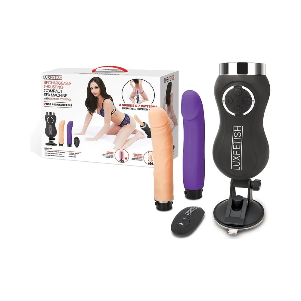 Lux Fetish Rechargeable Thrusting Compact Sex Machine with Remote Control thumbnail 2