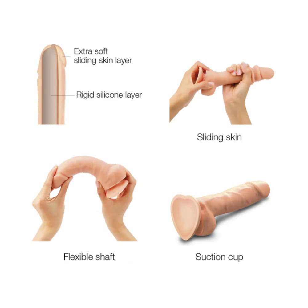 Strap-On-Me Realistic Collection Sliding Skin Dual-Density Silicone Dildo Vanilla S thumbnail 2