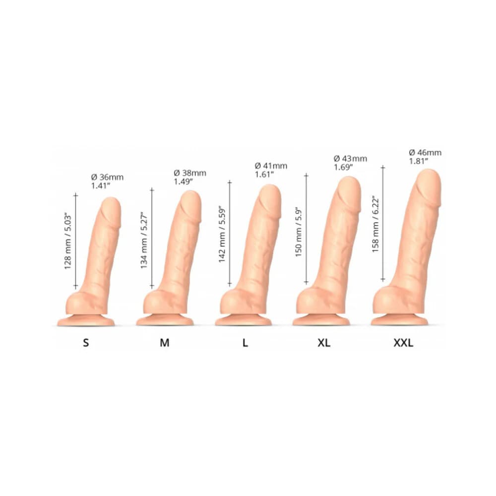Strap-On-Me Realistic Collection Sliding Skin Dual-Density Silicone Dildo Vanilla S thumbnail 4