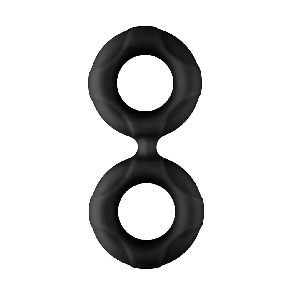 Forto F-81 Liquid Silicone Cock & Ball Double Ring Medium Black thumbnail 2