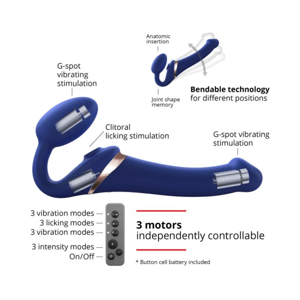 Strap-On-Me Multi Orgasm Bendable Strapless Strap-On Night Blue Medium thumbnail 4