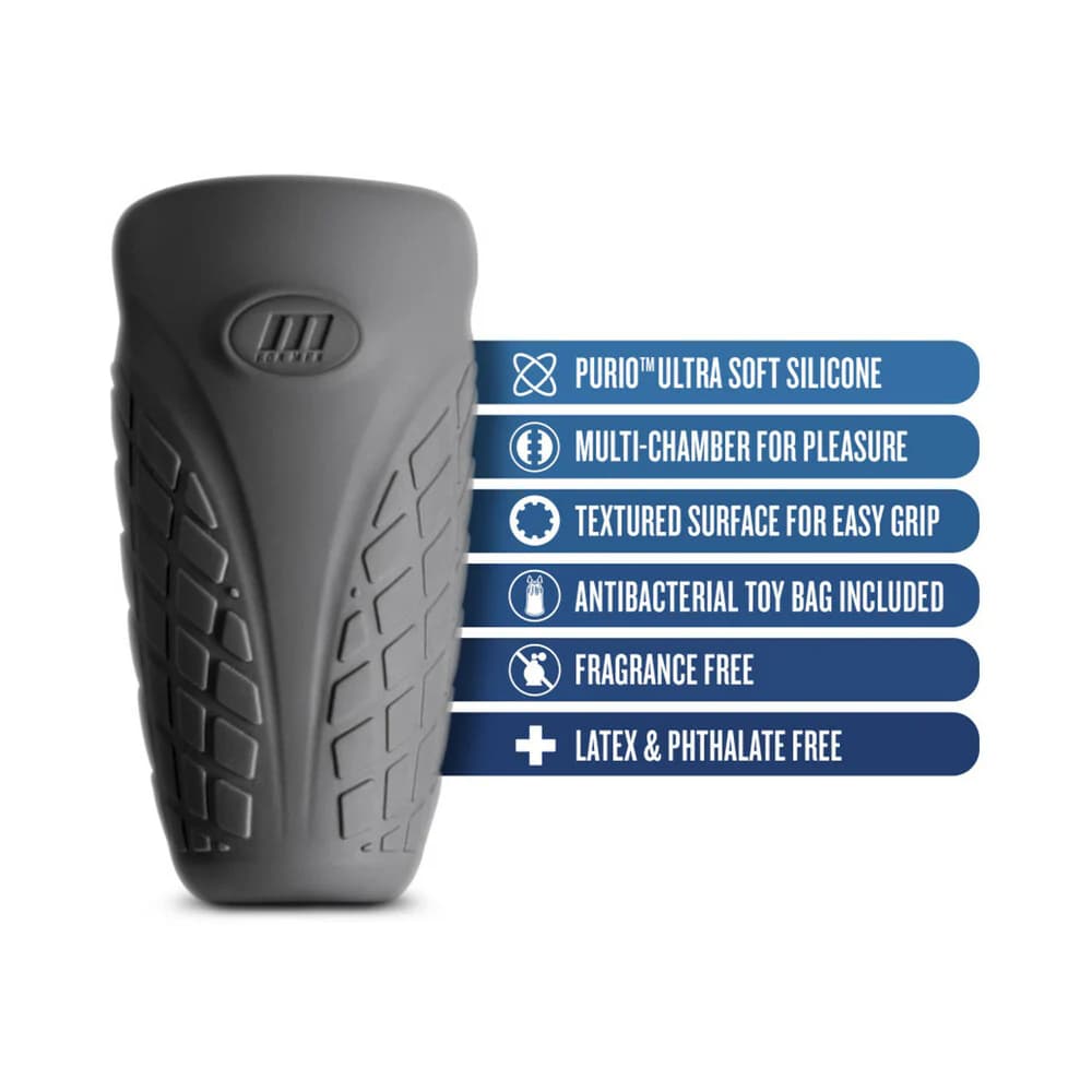 M Elite Platinum Gript Silicone Stroker Black thumbnail 4