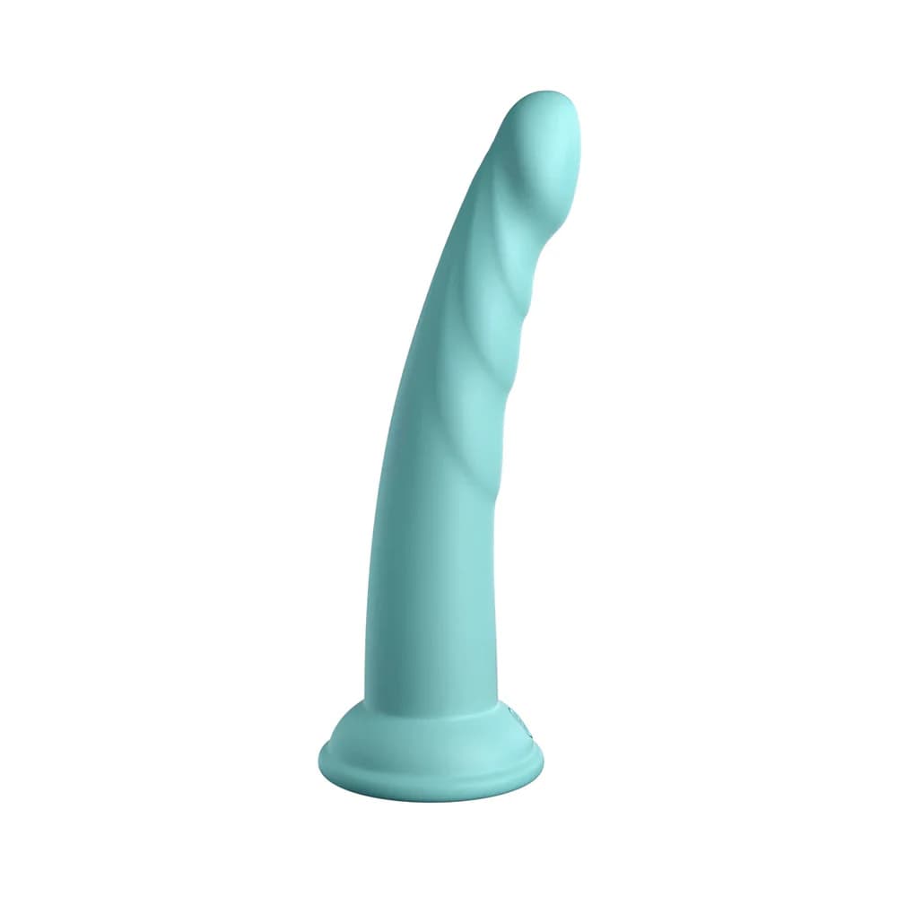 Dillio Platinum Collection Slim Seven 7 in. Silicone Dildo Teal thumbnail 3