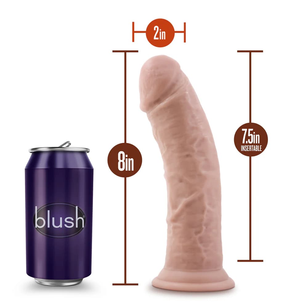 Dr. Skin Plus Thick 8 in. Triple Density Posable Dildo Beige thumbnail 6