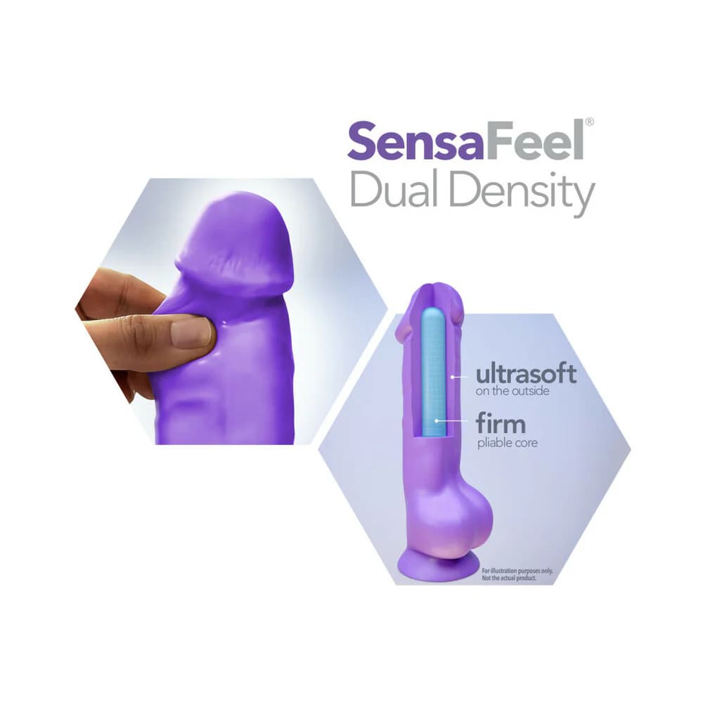 Neo 10 in. Dual Density Dildo with Balls Neon Pink thumbnail 6
