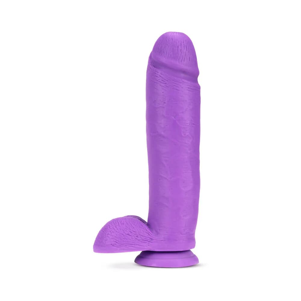 Neo 11 in. Dual Density Dildo with Balls Neon Purple thumbnail 2
