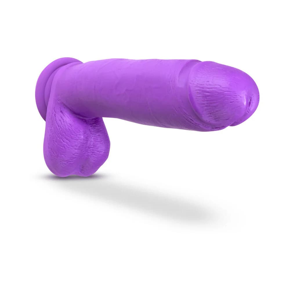 Neo 11 in. Dual Density Dildo with Balls Neon Purple thumbnail 4