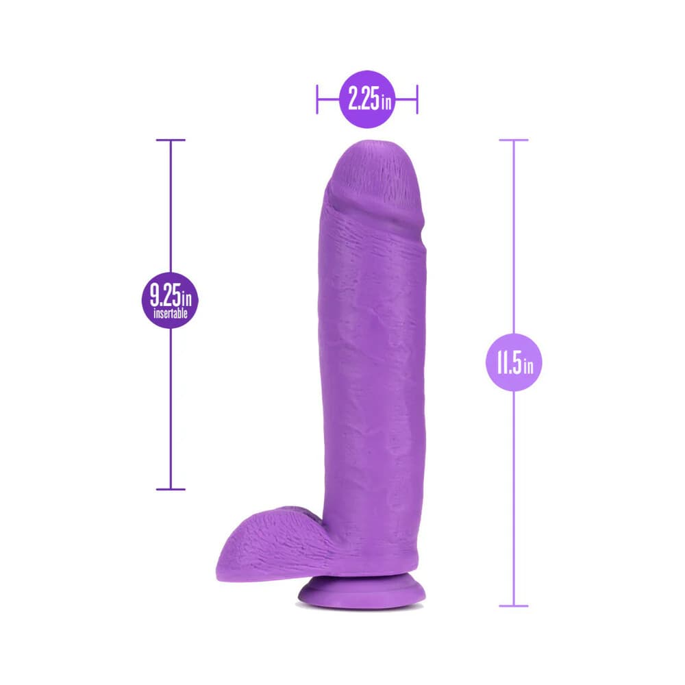 Neo 11 in. Dual Density Dildo with Balls Neon Purple thumbnail 7