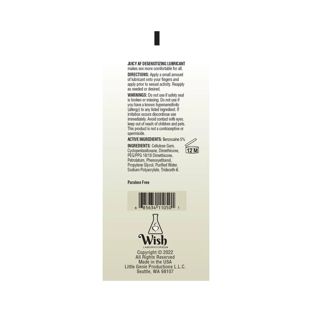 Juicy AF Desensitizing Gel Lubricant 4 oz. thumbnail 2