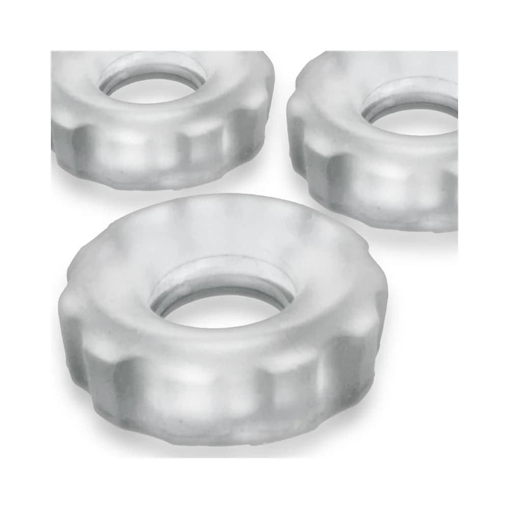 Hunkyjunk SuperHuj 3-Pack Cockrings Clear Ice thumbnail 4