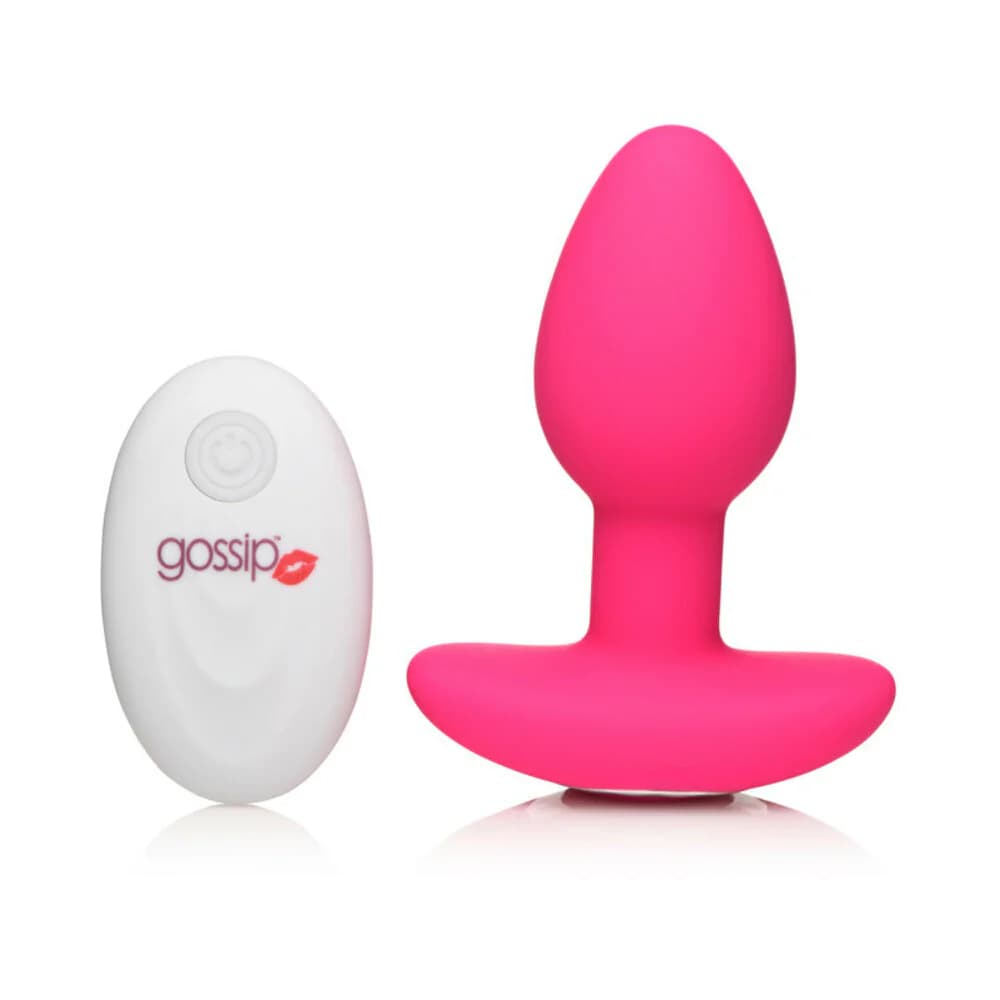 Curve Toys Gossip Pop Rocker Rechargeable Remote-Controlled Silicone Vibrating Anal Plug Magenta thumbnail 2