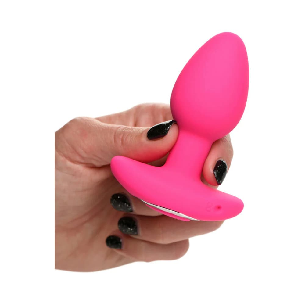 Curve Toys Gossip Pop Rocker Rechargeable Remote-Controlled Silicone Vibrating Anal Plug Magenta thumbnail 5