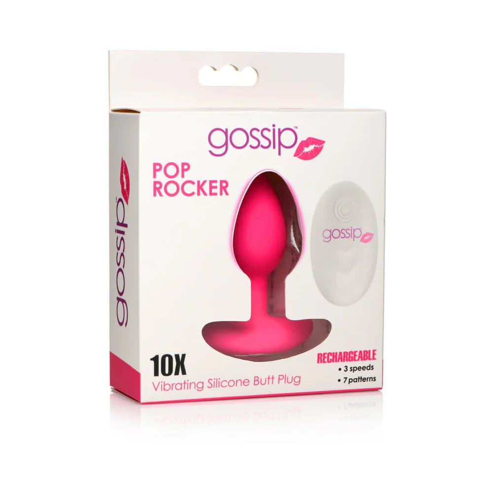 Curve Toys Gossip Pop Rocker Rechargeable Remote-Controlled Silicone Vibrating Anal Plug Magenta thumbnail 8