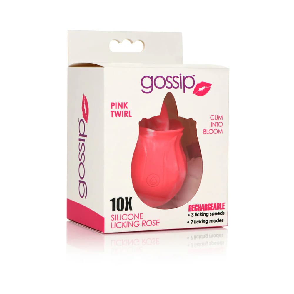 Curve Toys Gossip Cum Into Bloom Rechargeable Silicone Licking Rose Pink Twirl thumbnail 7