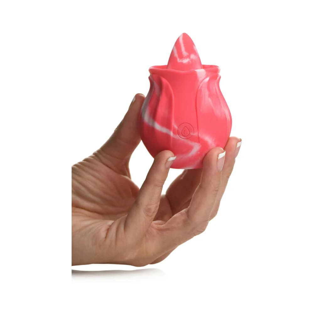 Curve Toys Gossip Cum Into Bloom Rechargeable Silicone Licking Rose Pink Twirl thumbnail 8