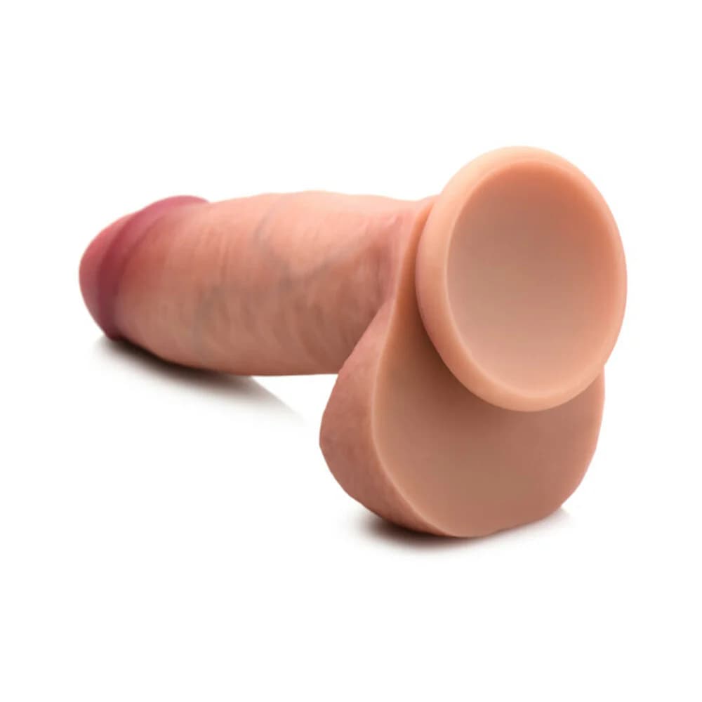 Curve Toys Jock Dual Density 7 in. Silicone Dildo with Balls & Suction Cup Light thumbnail 7