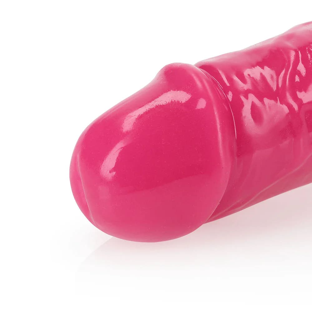 RealRock Glow in the Dark Double Dong 12 in. Dual-Ended Dildo Neon Pink thumbnail 4