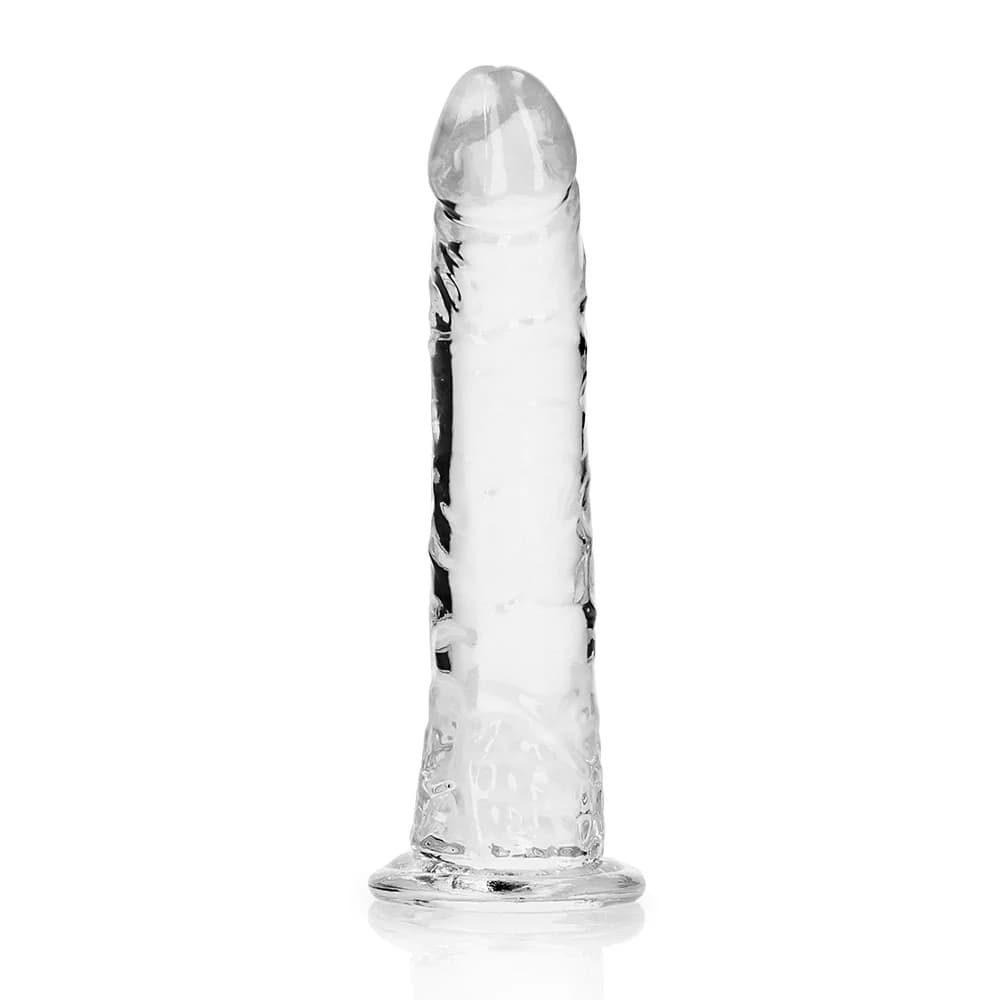RealRock Crystal Clear Slim 6 in. Dildo Clear thumbnail 3