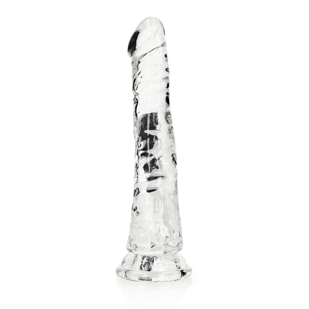 RealRock Crystal Clear Slim 6 in. Dildo Clear thumbnail 4