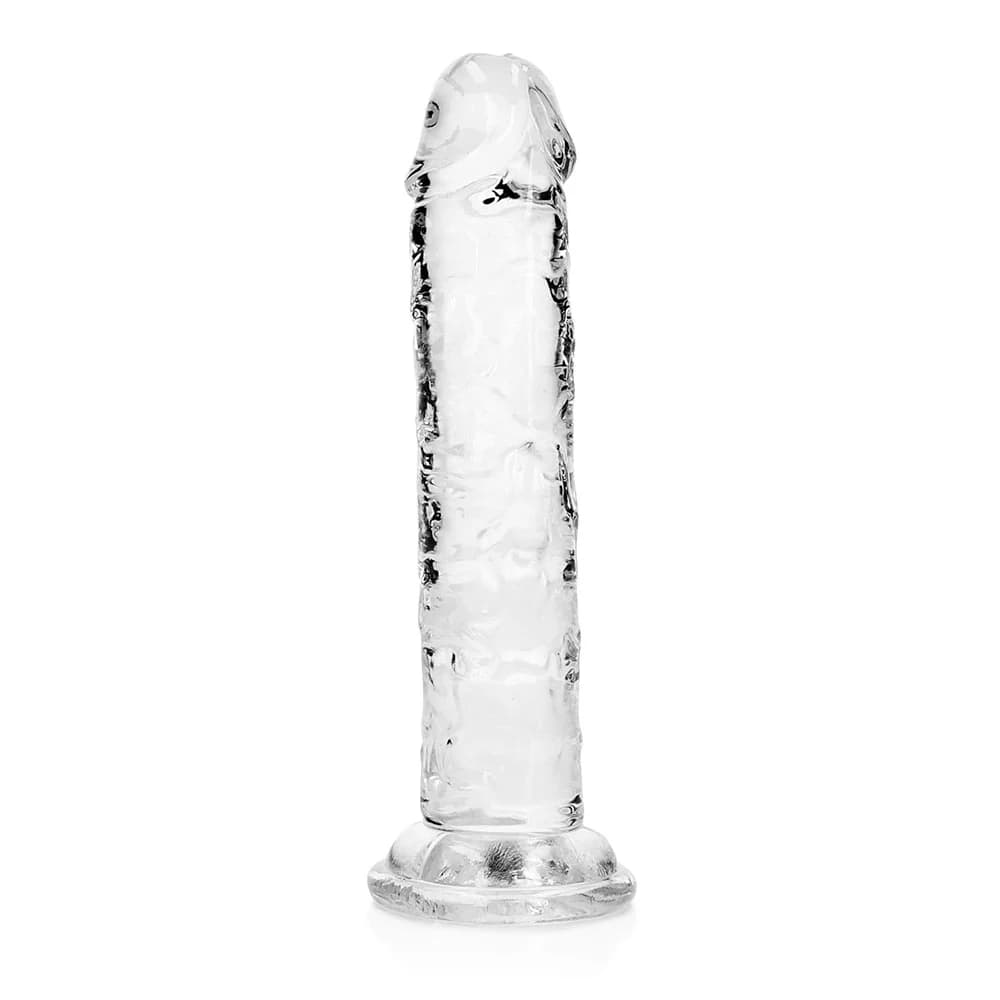 RealRock Crystal Clear Straight 6 in. Dildo Without Balls Clear thumbnail 2