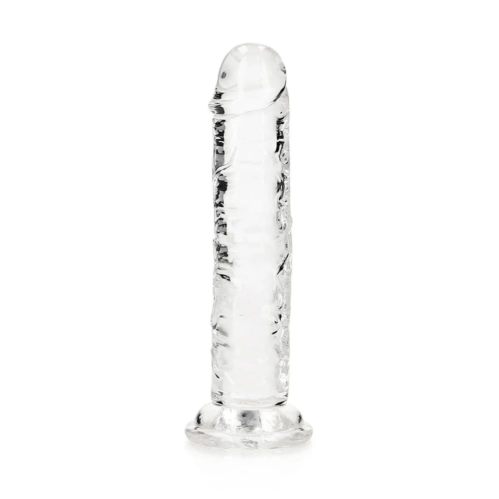 RealRock Crystal Clear Straight 6 in. Dildo Without Balls Clear thumbnail 3