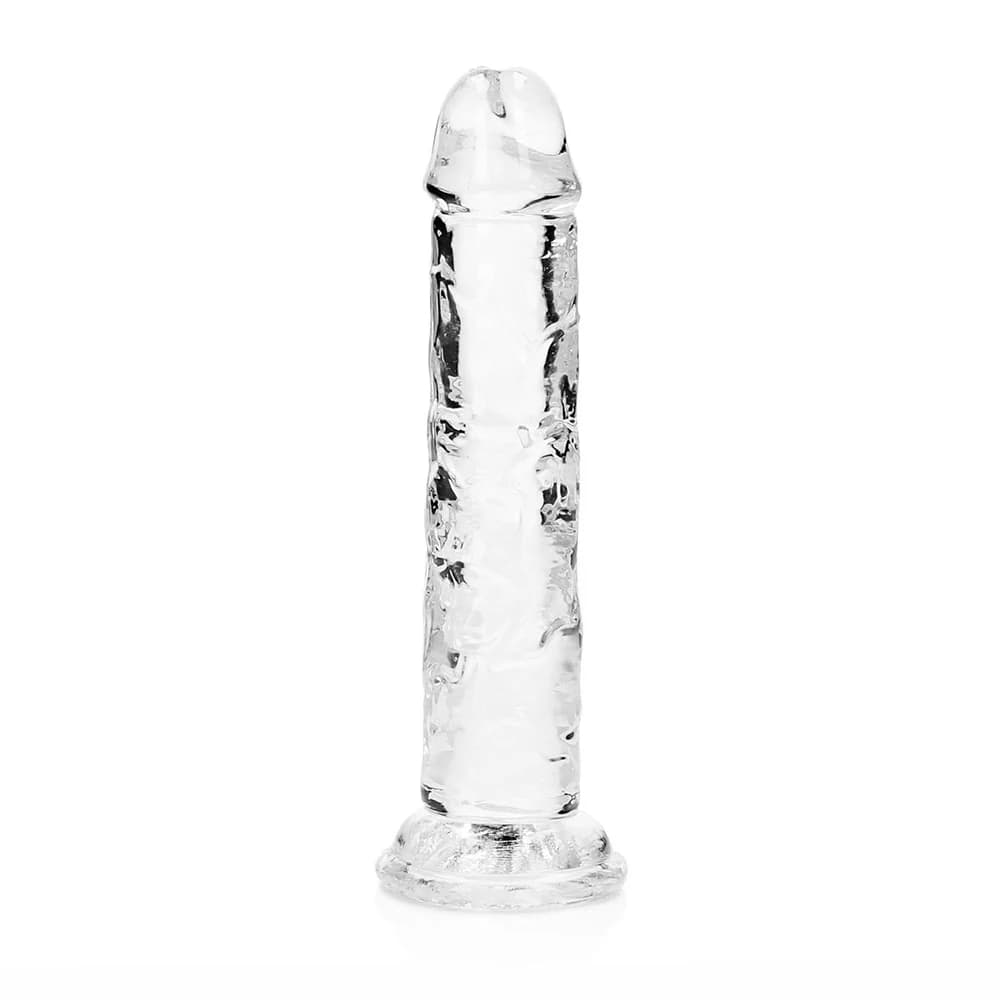 RealRock Crystal Clear Straight 6 in. Dildo Without Balls Clear thumbnail 4