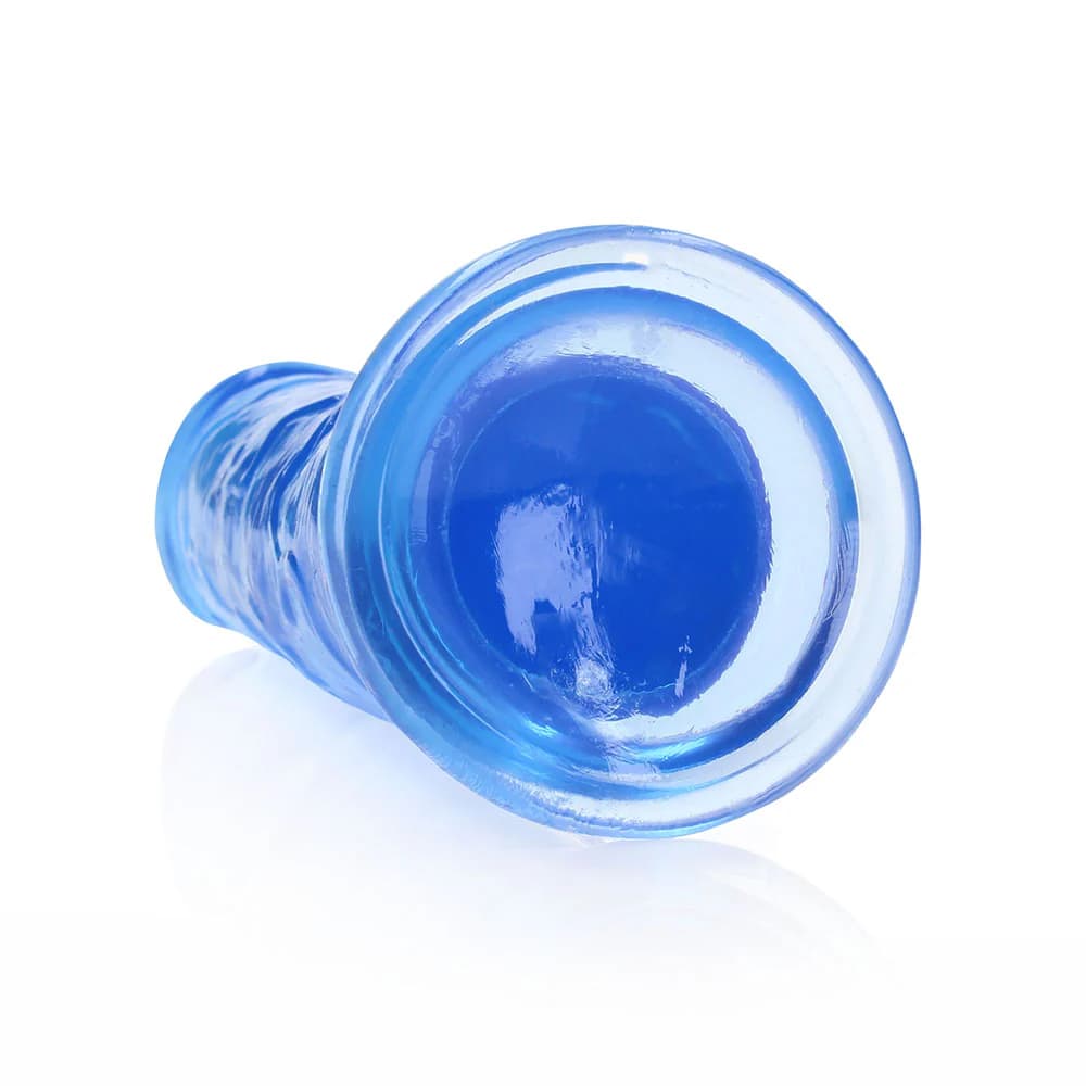 RealRock Crystal Clear Straight 10 in. Dildo Without Balls Blue thumbnail 5