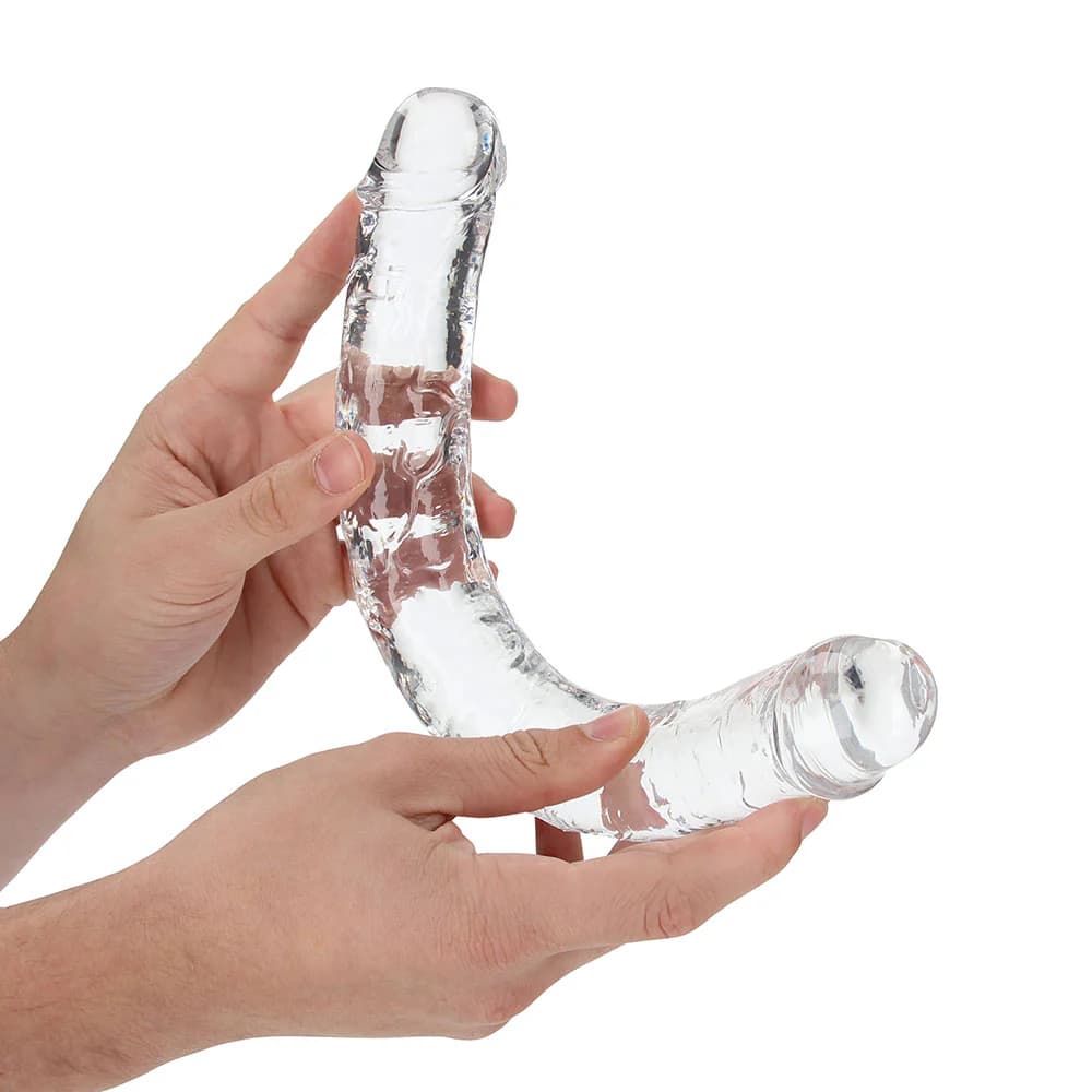 RealRock Crystal Clear Double Dong 13 in. Dual-Ended Dildo Clear thumbnail 3