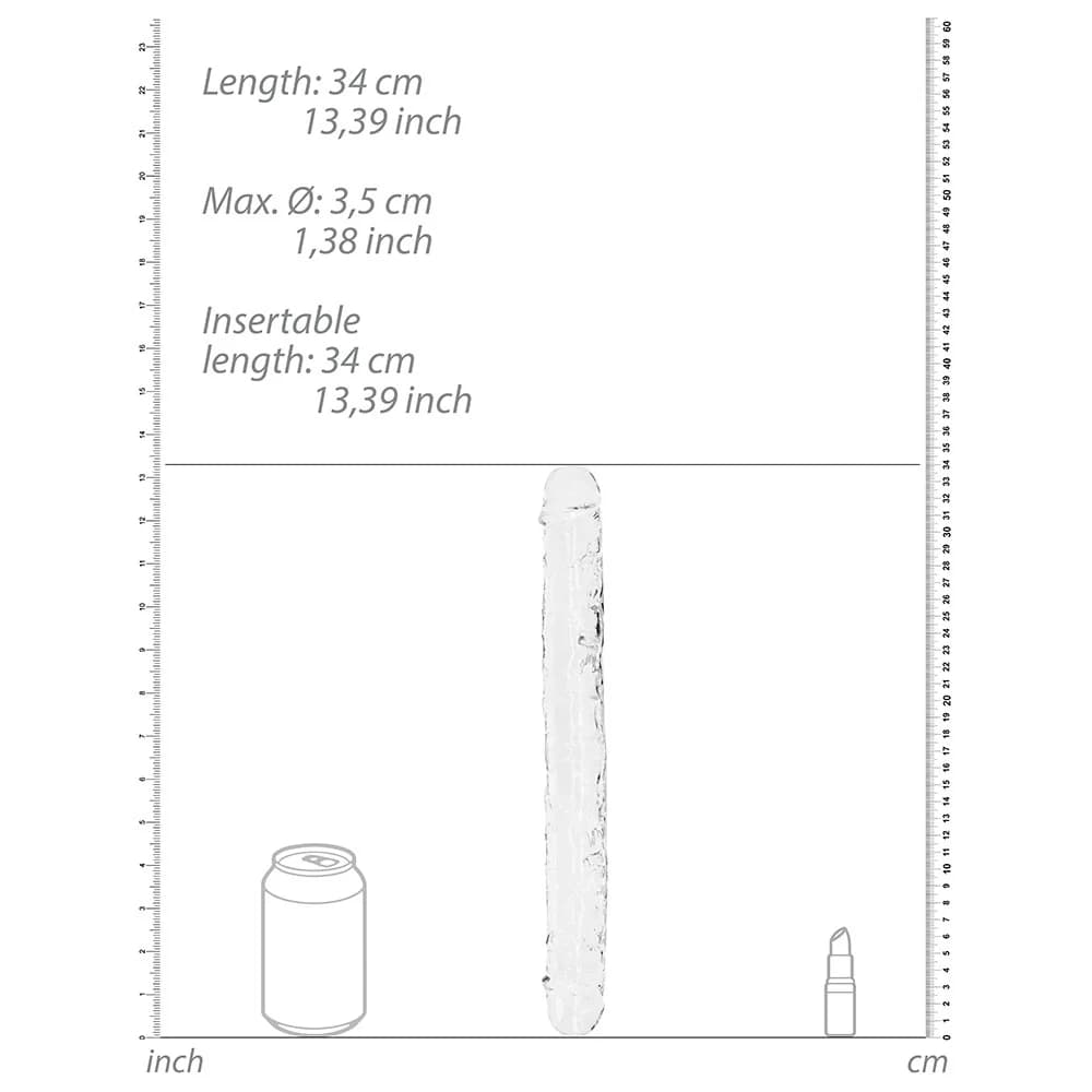 RealRock Crystal Clear Double Dong 13 in. Dual-Ended Dildo Clear thumbnail 5