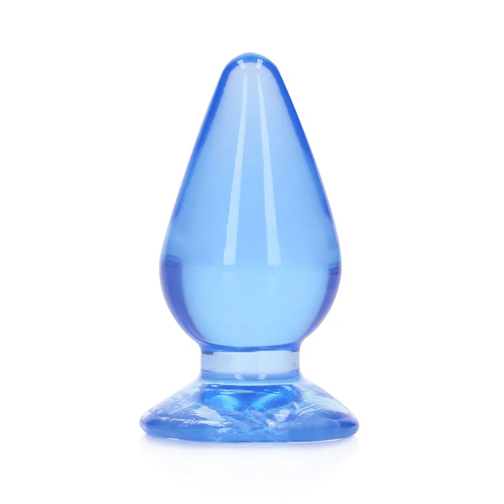 RealRock Crystal Clear 4.5 in. Anal Plug Blue thumbnail 2