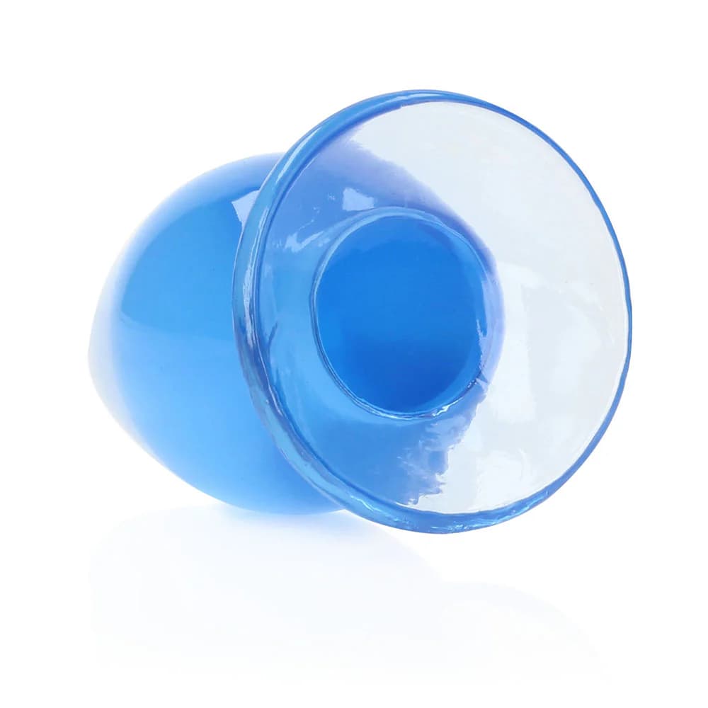 RealRock Crystal Clear 4.5 in. Anal Plug Blue thumbnail 3