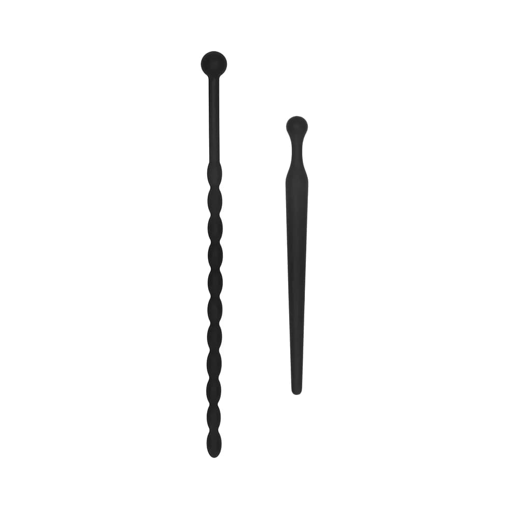 Ouch! Urethral Sounding Beginners Silicone Plug Set Black 8 mm / 10 mm thumbnail 2