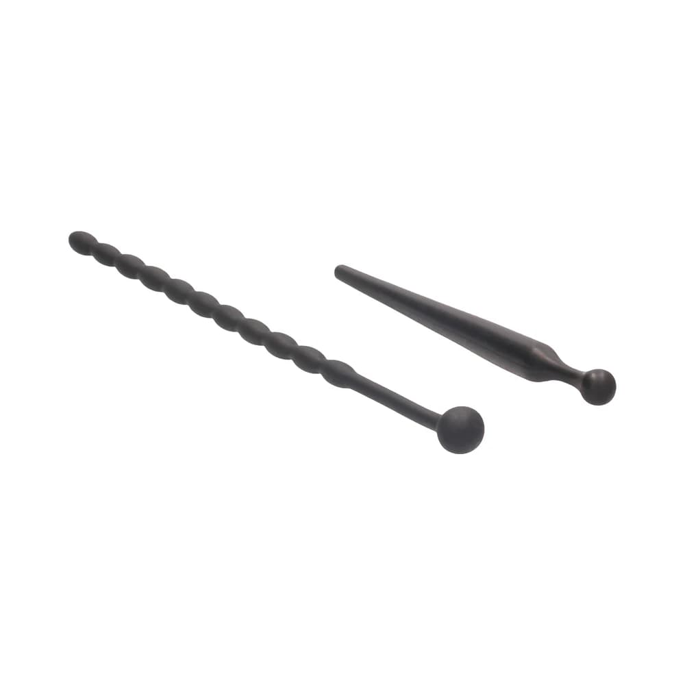 Ouch! Urethral Sounding Beginners Silicone Plug Set Black 8 mm / 10 mm thumbnail 3