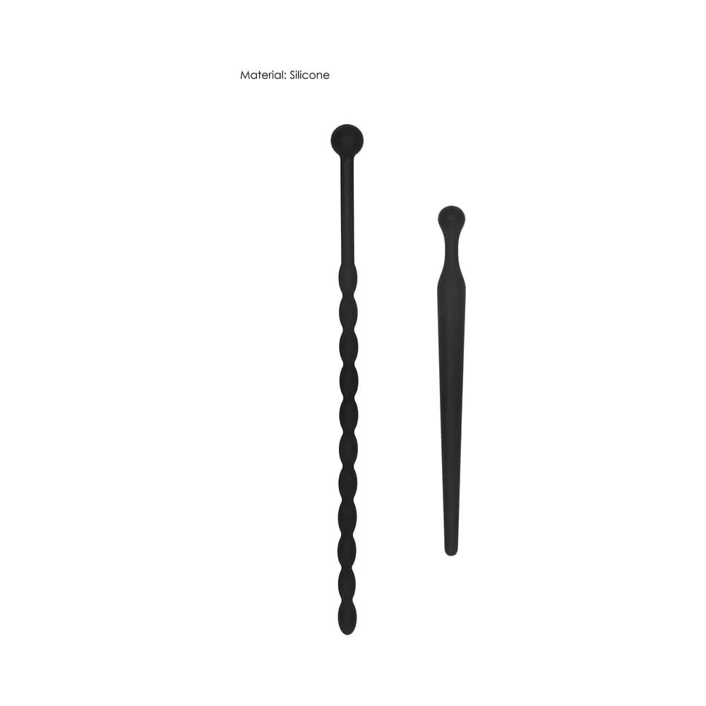 Ouch! Urethral Sounding Beginners Silicone Plug Set Black 8 mm / 10 mm thumbnail 4