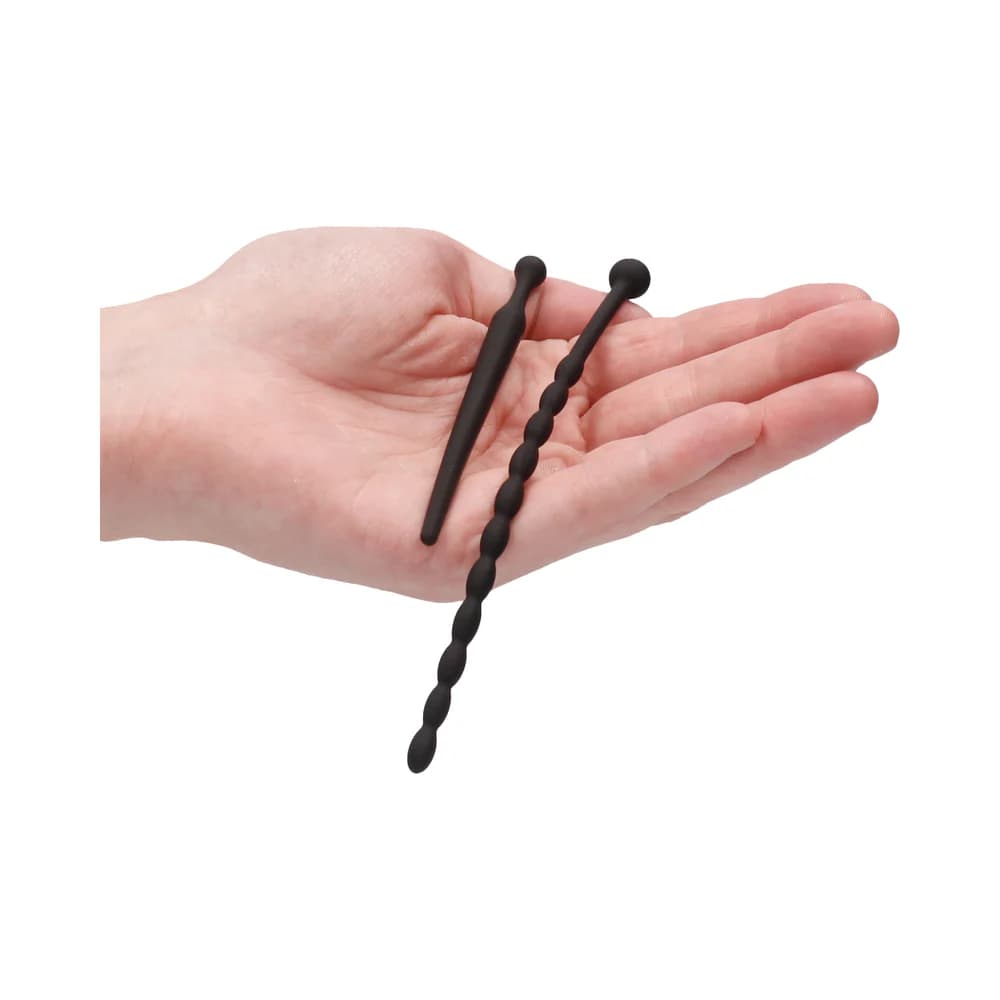 Ouch! Urethral Sounding Beginners Silicone Plug Set Black 8 mm / 10 mm thumbnail 5