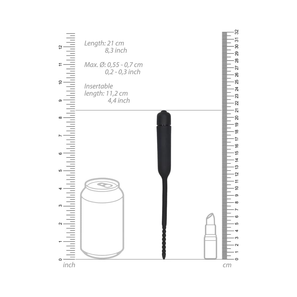 Ouch! Urethral Sounding Silicone Vibrating Bullet Plug With Beaded Tip Black 5.5 mm - 7 mm thumbnail 7