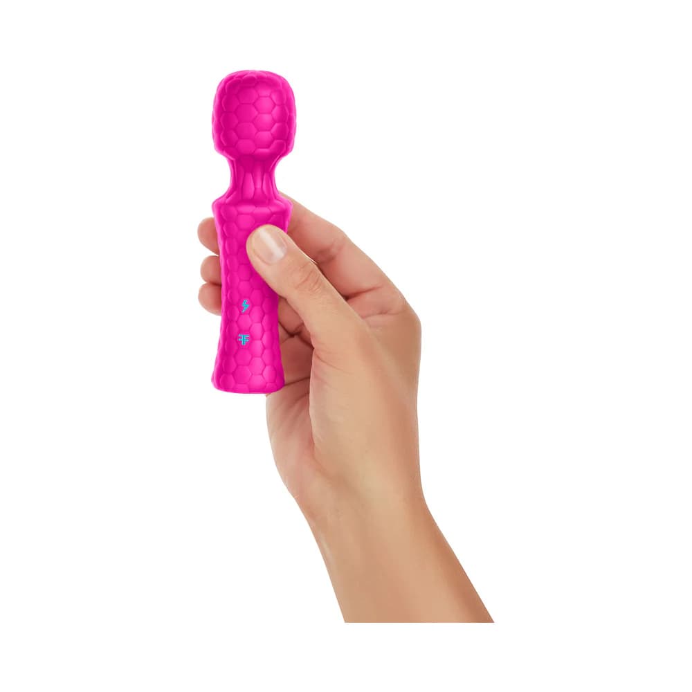 FemmeFunn Ultra Wand Mini Rechargeable Flexible Textured Silicone Vibrator Pink thumbnail 5