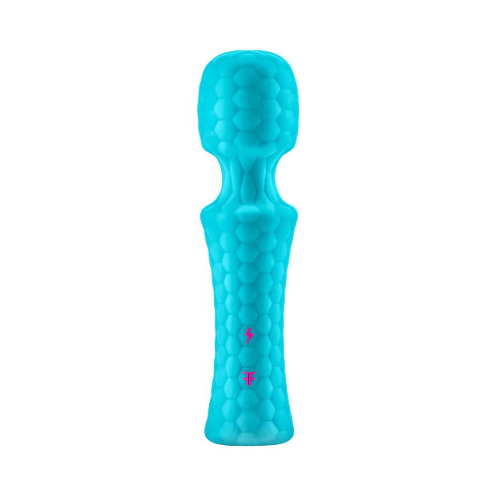 FemmeFunn Ultra Wand Mini Rechargeable Flexible Textured Silicone Vibrator Turquoise thumbnail 2