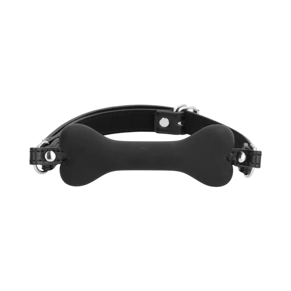 Ouch! Puppy Play Silicone Bone Gag Black thumbnail 2