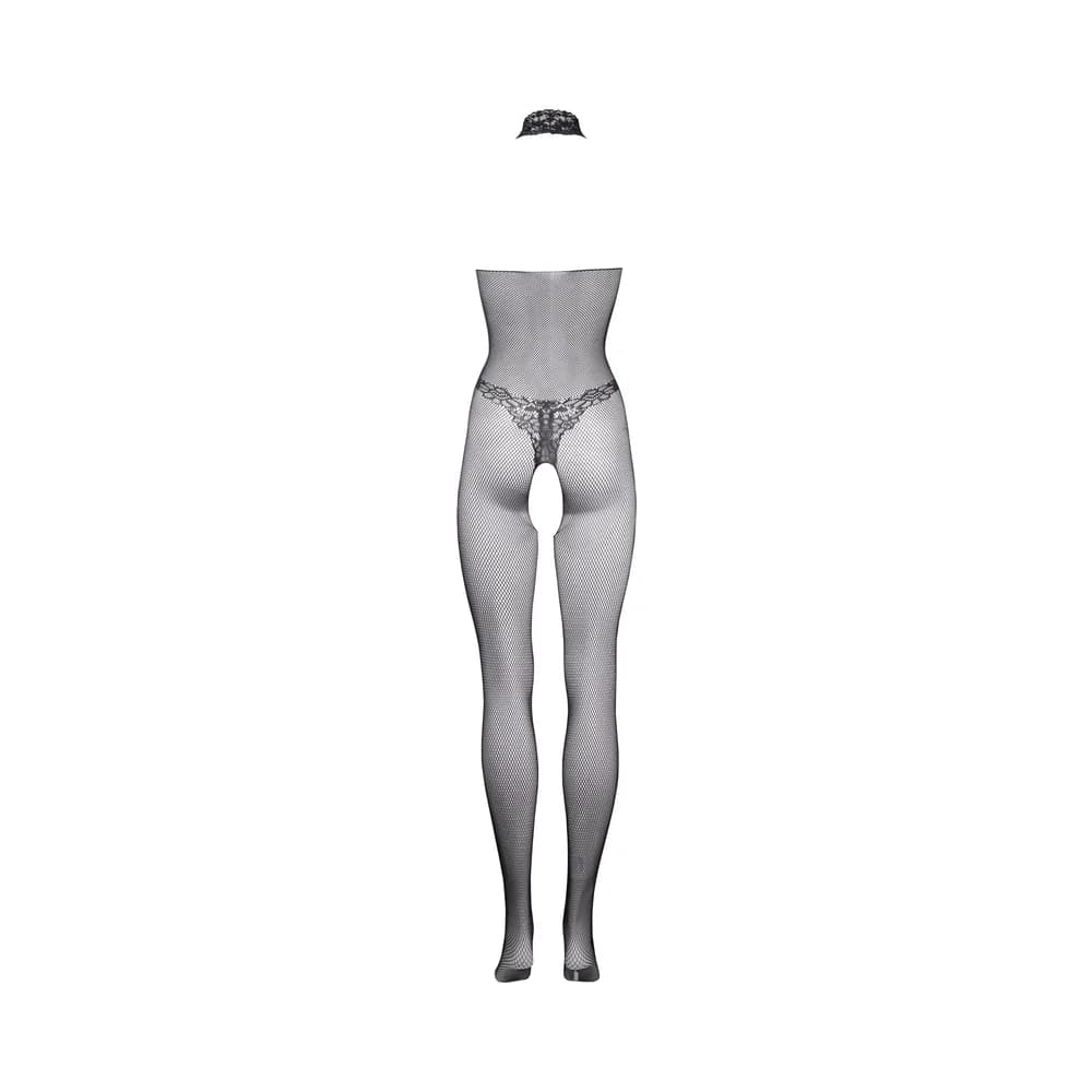 Le Desir Fishnet & Lace High-Neck Bodystocking Black O/S thumbnail 5