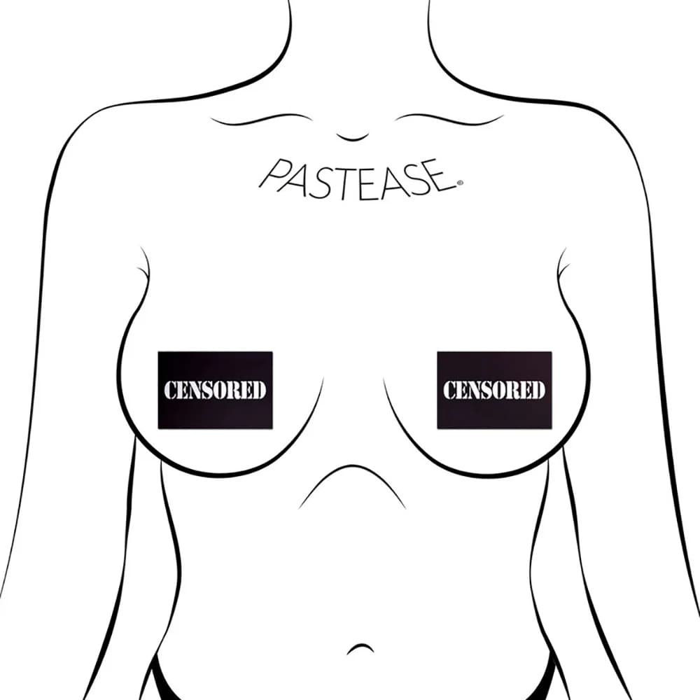 Pastease Censored: Black Censor Bars Nipple Pasties thumbnail 4