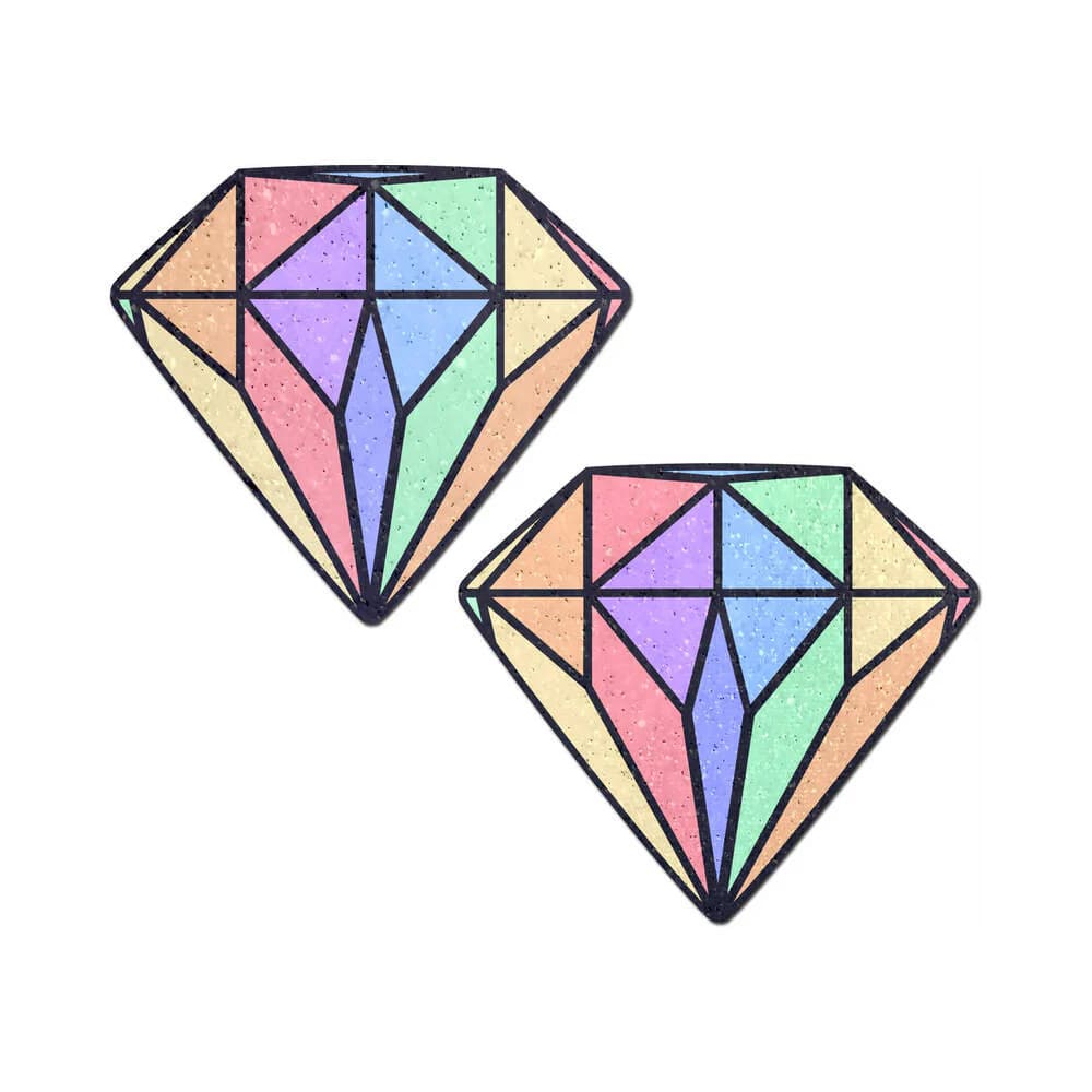 Pastease Gem: Pastel Rainbow Diamond Nipple Pasties thumbnail 2