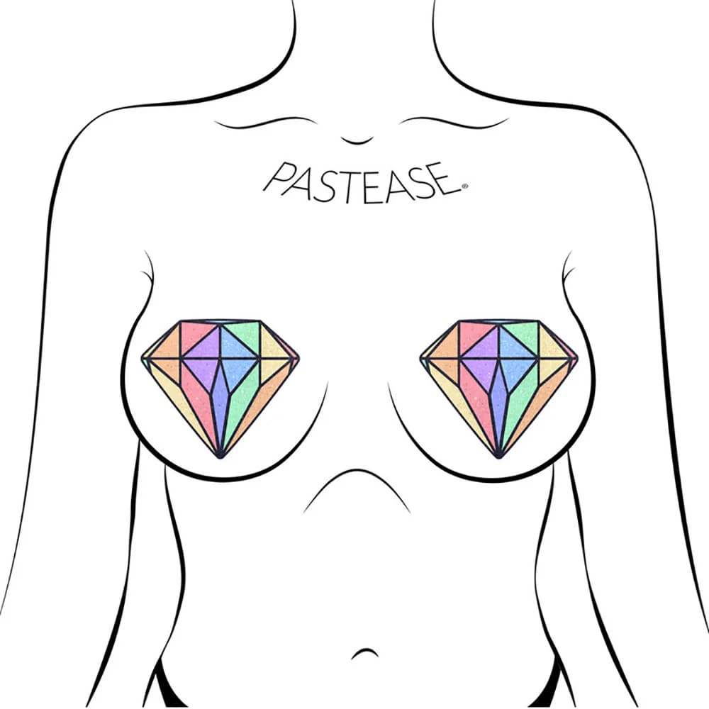 Pastease Gem: Pastel Rainbow Diamond Nipple Pasties thumbnail 3