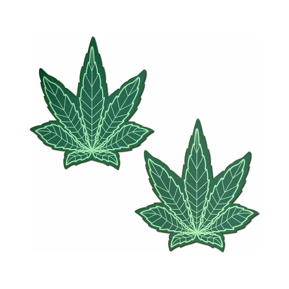 Pastease Indica Pot Leaf: Green Weed Nipple Pasties thumbnail 2
