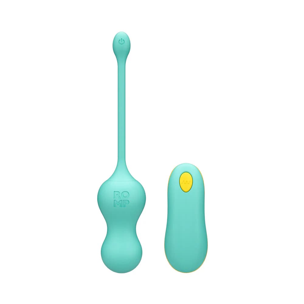 ROMP Cello Rechargeable Remote-Controlled Silicone G-Spot Egg Vibrator Light Teal thumbnail 2