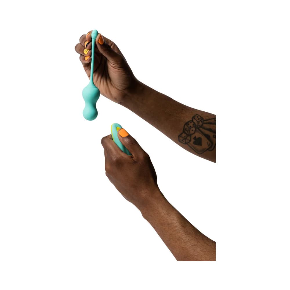 ROMP Cello Rechargeable Remote-Controlled Silicone G-Spot Egg Vibrator Light Teal thumbnail 7