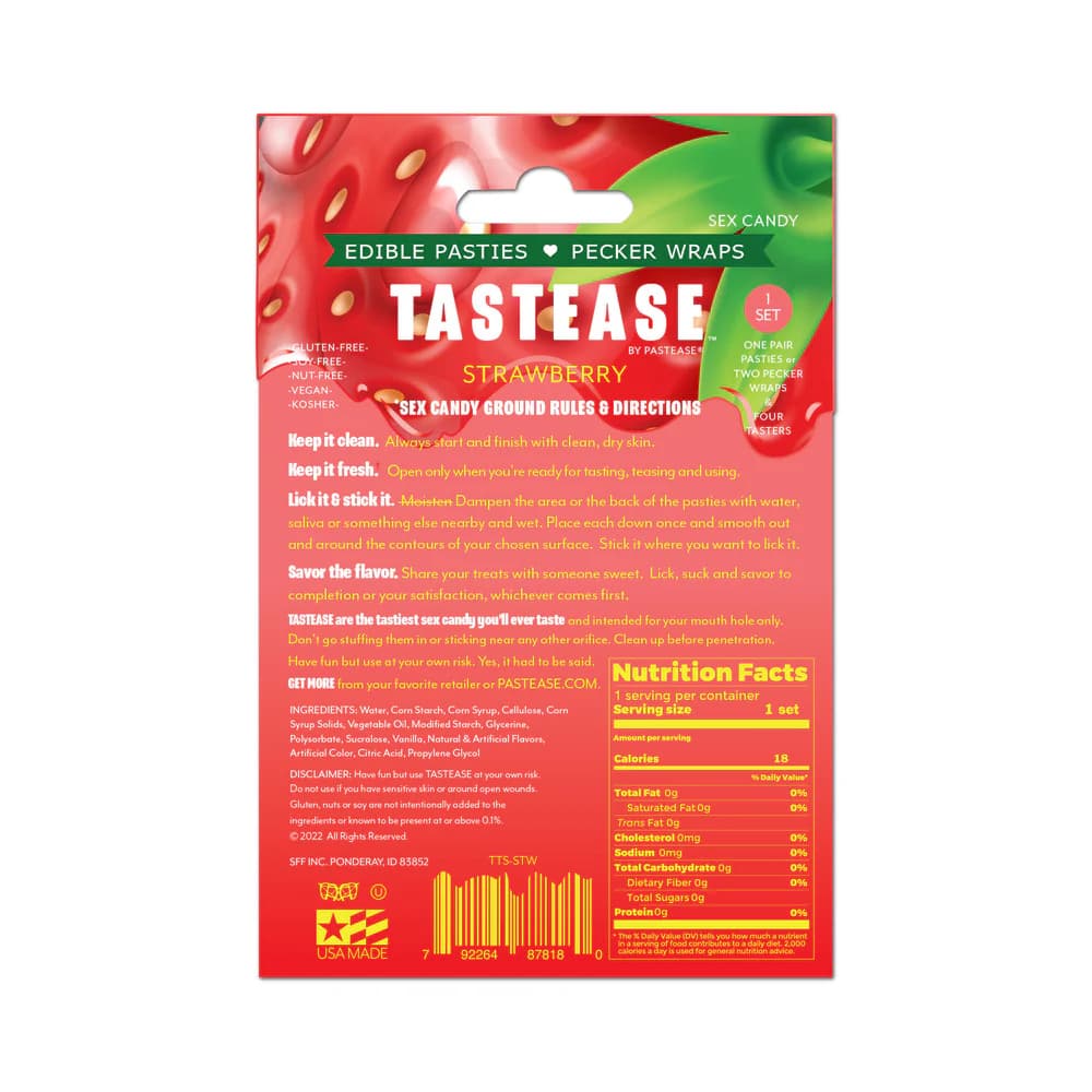Tastease by Pastease Strawberry Candy Edible Pasties & Pecker Wraps thumbnail 2